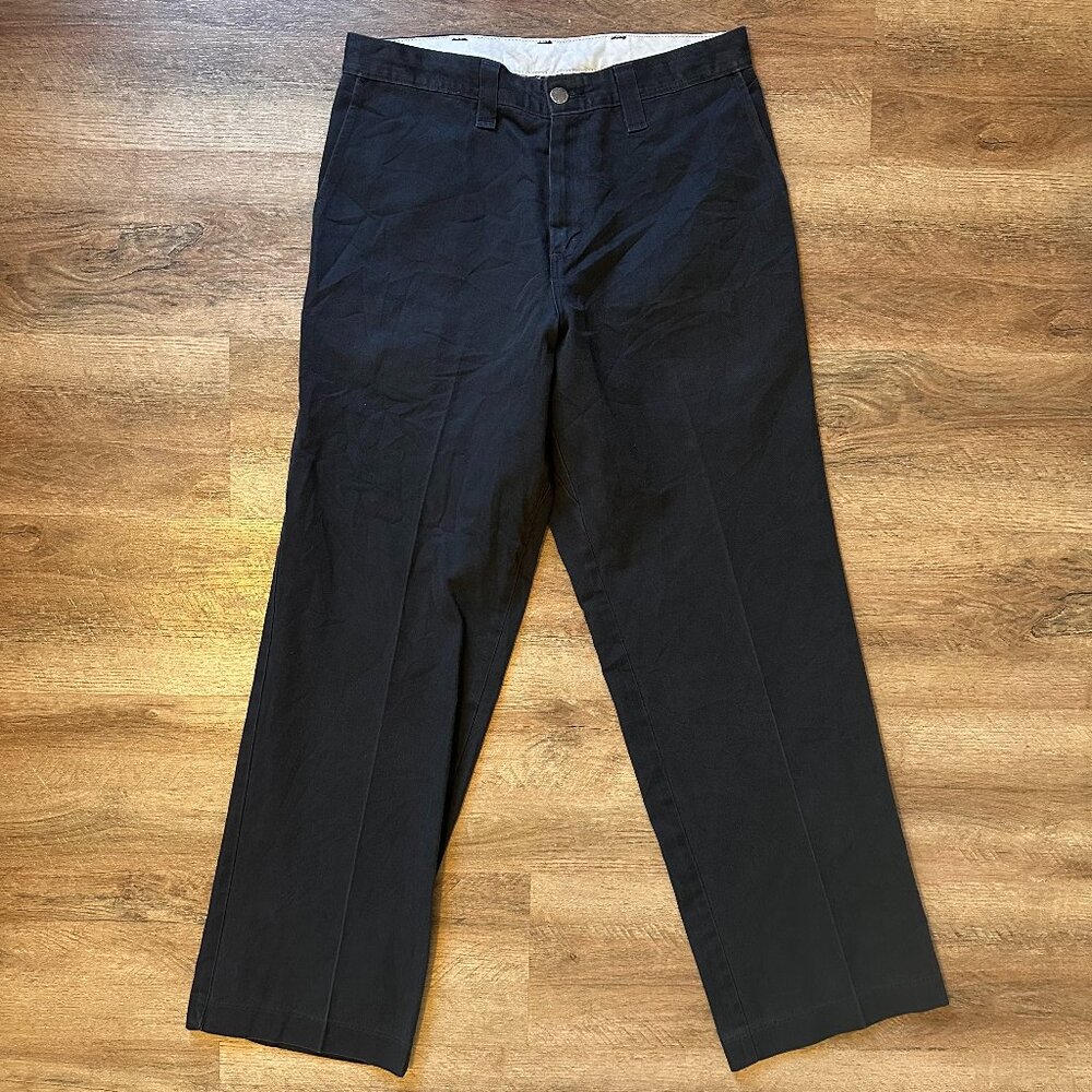 Dickies Chinos Mens 30x30 Black Cotton Work Polyester Pants
